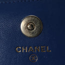 CHANEL Chain Shoulder Bag Raffia Blue CC Auth 115347SAM-8
