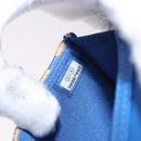 CHANEL Chain Shoulder Bag Raffia Blue CC Auth 115347AM-10