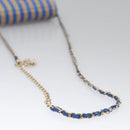 CHANEL Chain Shoulder Bag Raffia Blue CC Auth 115347SAM-7