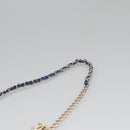 CHANEL Chain Shoulder Bag Raffia Blue CC Auth 115347AM-14