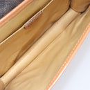 CELINE Macadam Canvas Shoulder Bag PVC Leather Brown Auth 115367-10