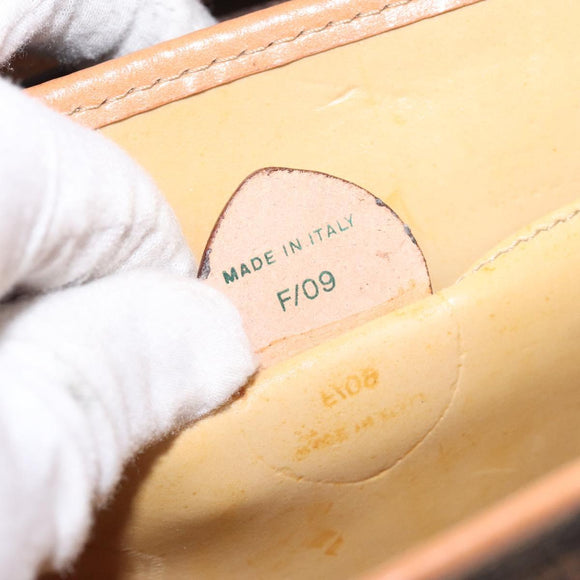 CELINE Macadam Canvas Shoulder Bag PVC Leather Brown Auth 115367