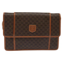 CELINE Macadam Canvas Shoulder Bag PVC Leather Brown Auth 115367-13