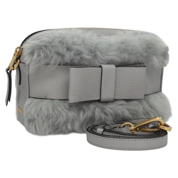 Miu Miu Shoulder Bag Gray Auth 115374AM
