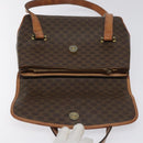 CELINE Macadam Canvas Hand Bag PVC Leather Brown Auth 115387-18