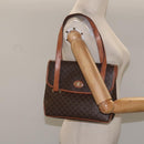 CELINE Macadam Canvas Hand Bag PVC Leather Brown Auth 115387-24