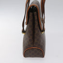CELINE Macadam Canvas Hand Bag PVC Leather Brown Auth 115387-3