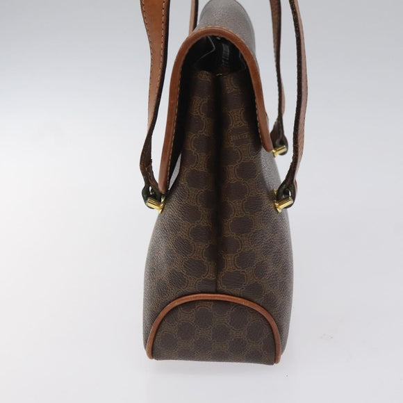 CELINE Macadam Canvas Hand Bag PVC Leather Brown Auth 115387