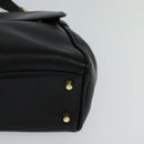 Burberrys Hand Bag Leather 2way Black Auth 115392-14