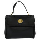 Burberrys Hand Bag Leather 2way Black Auth 115392-13
