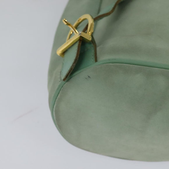Salvatore Ferragamo Backpack Suede Peppermint Gold Auth 115402