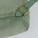 Salvatore Ferragamo Backpack Suede Peppermint Gold Auth 115402-9