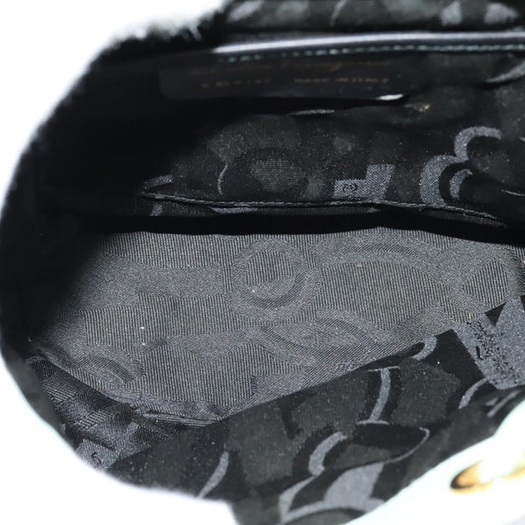 Salvatore Ferragamo Backpack Suede Peppermint Gold Auth 115402