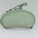 Salvatore Ferragamo Backpack Suede Peppermint Gold Auth 115402-5