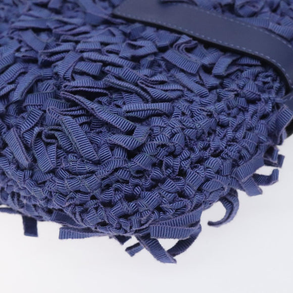 Salvatore Ferragamo Gancini Shoulder Bag Canvas Blue Auth 115403