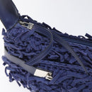 Salvatore Ferragamo Gancini Shoulder Bag Canvas Blue Auth 115403-9