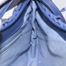 Salvatore Ferragamo Gancini Shoulder Bag Canvas Blue Auth 115403-19