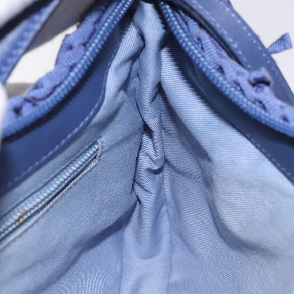 Salvatore Ferragamo Gancini Shoulder Bag Canvas Blue Auth 115403