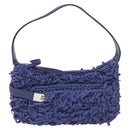 Salvatore Ferragamo Gancini Shoulder Bag Canvas Blue Auth 115403-13