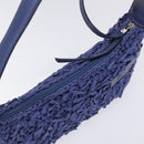 Salvatore Ferragamo Gancini Shoulder Bag Canvas Blue Auth 115403-6