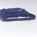 Salvatore Ferragamo Gancini Shoulder Bag Canvas Blue Auth 115403-7