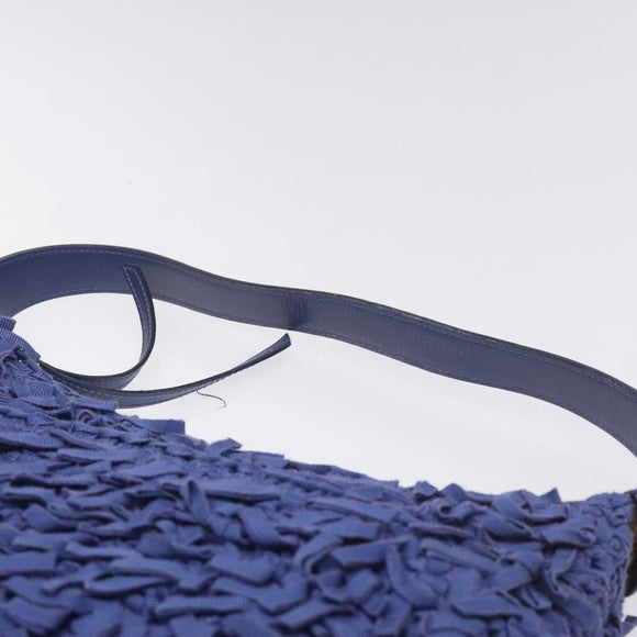 Salvatore Ferragamo Gancini Shoulder Bag Canvas Blue Auth 115403