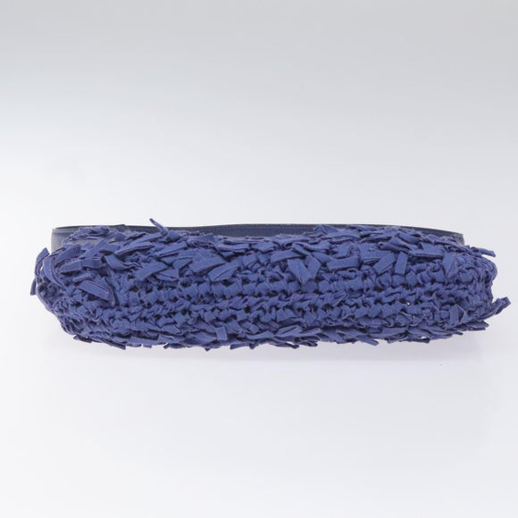 Salvatore Ferragamo Gancini Shoulder Bag Canvas Blue Auth 115403