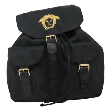 Gianni Versace Backpack Nylon Black Auth 115404 - 0