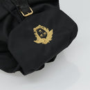 Gianni Versace Backpack Nylon Black Auth 115404-6