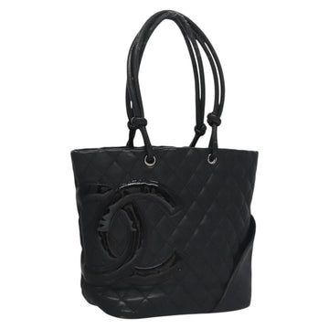 CHANEL Matelasse Cambon Line Shoulder Bag Leather Black CC Auth 115405
