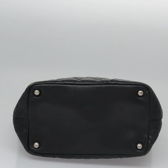 CHANEL Matelasse Cambon Line Shoulder Bag Leather Black CC Auth 115405