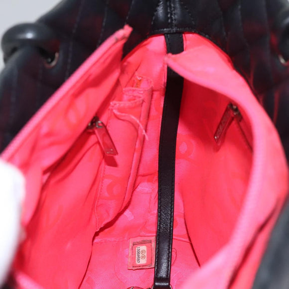 CHANEL Matelasse Cambon Line Shoulder Bag Leather Black CC Auth 115405