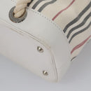 BURBERRY Hand Bag Canvas White Auth 115428-10