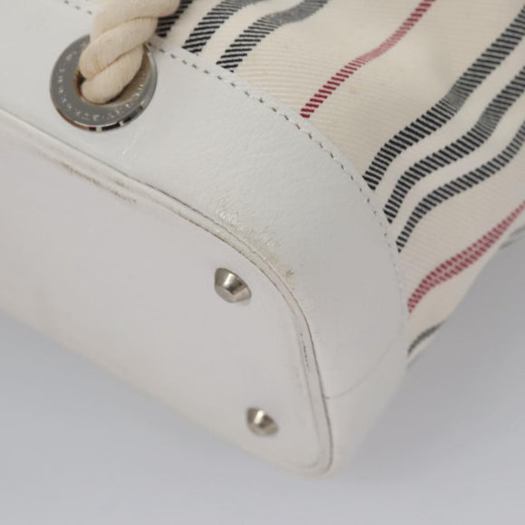 BURBERRY Hand Bag Canvas White Auth 115428
