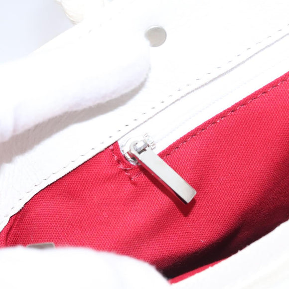 BURBERRY Hand Bag Canvas White Auth 115428