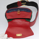 Salvatore Ferragamo Gancini Waist bag Leather Red Auth 115429-10