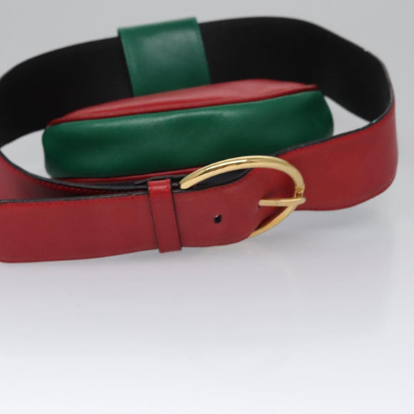 Salvatore Ferragamo Gancini Waist bag Leather Red Auth 115429