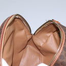 CELINE Macadam Canvas Shoulder Bag PVC Leather Brown Auth 115445-21