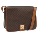 CELINE Macadam Canvas Shoulder Bag PVC Leather Brown Auth 115447-1