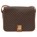 CELINE Macadam Canvas Shoulder Bag PVC Leather Brown Auth 115447-13