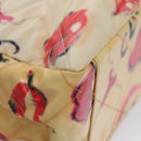 CHANEL Matelasse Chain Lip Tote Bag Enamel Beige CC Auth 115470A-9