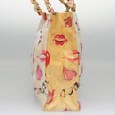 CHANEL Matelasse Chain Lip Tote Bag Enamel Beige CC Auth 115470A-3