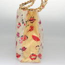 CHANEL Matelasse Chain Lip Tote Bag Enamel Beige CC Auth 115470A-5