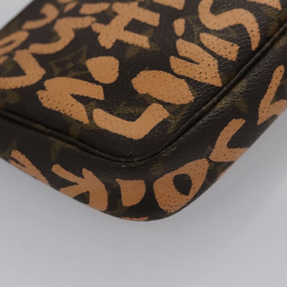 LOUIS VUITTON Monogram Graffiti Pochette Accessoires Orange M92193 Auth 115496