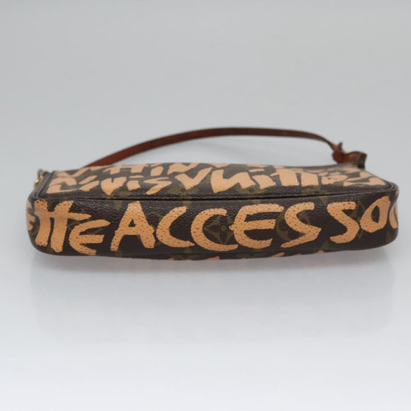 LOUIS VUITTON Monogram Graffiti Pochette Accessoires Orange M92193 Auth 115496