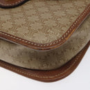 CELINE Macadam Canvas Shoulder Bag PVC Leather Beige Brown gold Auth 115531-11
