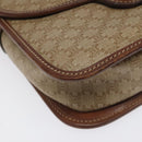 CELINE Macadam Canvas Shoulder Bag PVC Leather Beige Brown gold Auth 115531-12