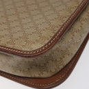 CELINE Macadam Canvas Shoulder Bag PVC Leather Beige Brown gold Auth 115531-13