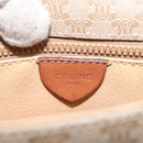 CELINE Macadam Canvas Shoulder Bag PVC Leather Beige Brown gold Auth 115531-21