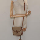 CELINE Macadam Canvas Shoulder Bag PVC Leather Beige Brown gold Auth 115531-24